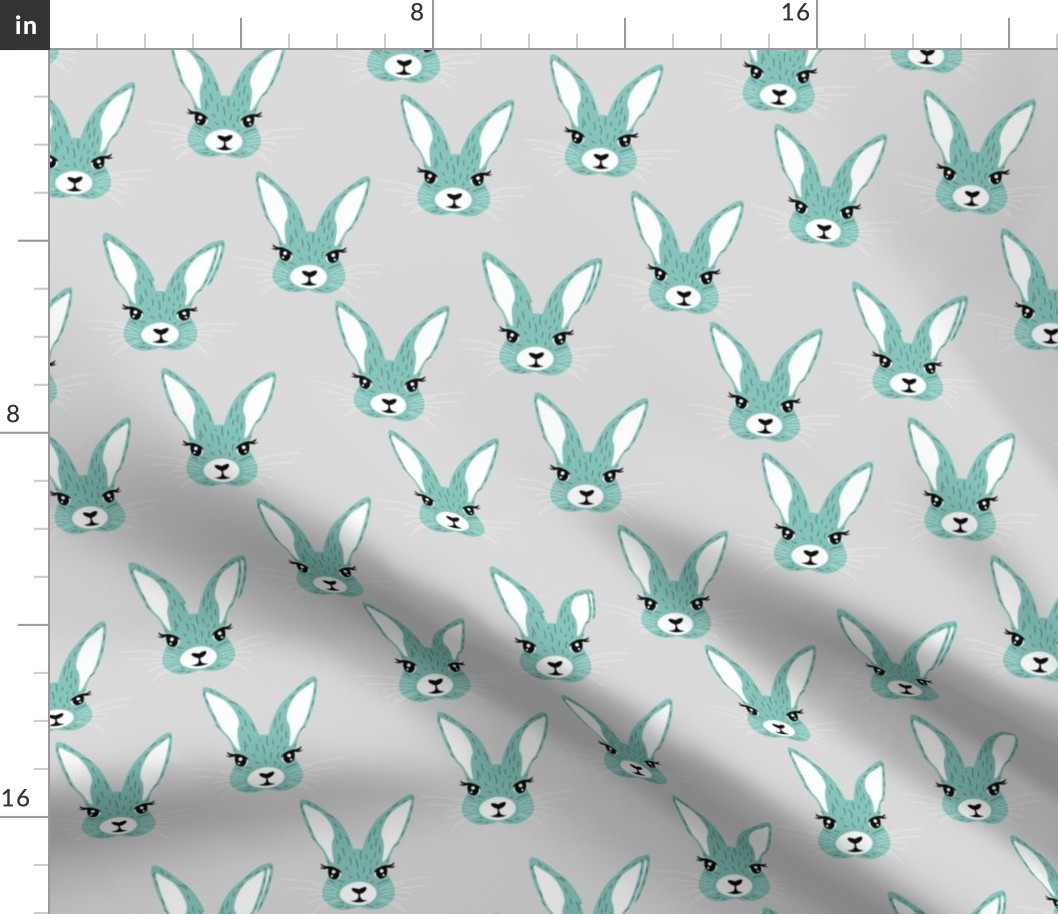 Baby rabbit illustration spring and easter animals hare  bunny design boys blue gray