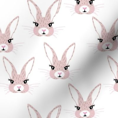 Baby rabbit illustration spring and easter animals hare  bunny design pastel beige pink girls