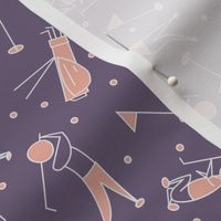 golf figure scatter purple and pink