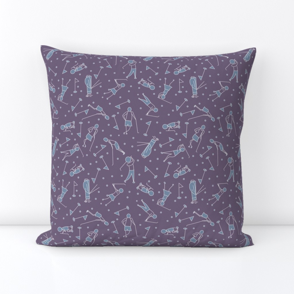 golf figure scatter purple and blue