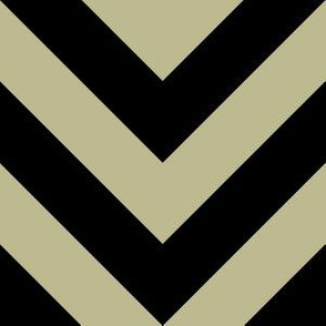 Six Inch Back to Nature Green and Black Chevron Stripes