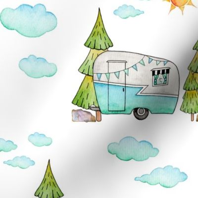 Happy-camper trailer