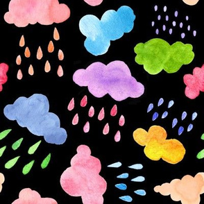 Colourful Rain Clouds at Night