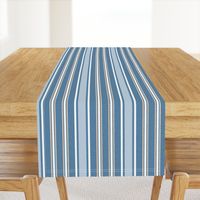 Classic Blue Ticking Stripe with Peach Accent