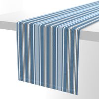 Classic Blue Ticking Stripe with Peach Accent