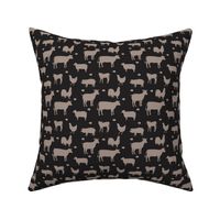 Farm Animals Taupe Gray Black Sm