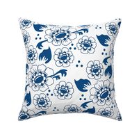Classic Blue and White Delft Inspired Flowers