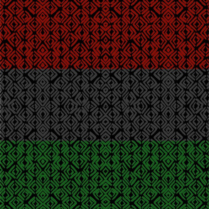 Red Black & Green African Geomtric 
