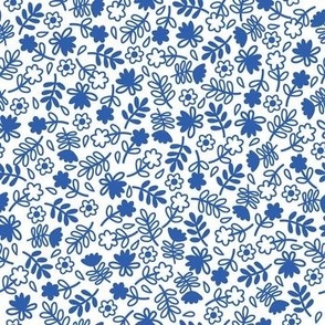 Flowers Blue White Med
