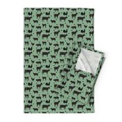 Farm Animals Black Sage Green Sm