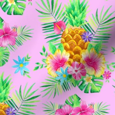 Tropical Pinapples in Pink 