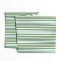 Ticking Two Stripe in Forest Green with Peach Accents