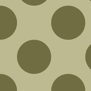 Three Inch Dark Back to Nature Green Polka Dots on Back to Nature Green