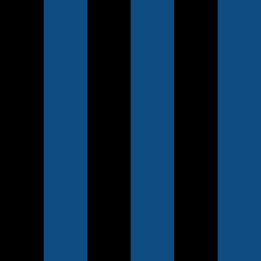 Three Inch Classic Blue and Black Vertical Stripes