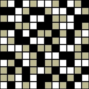 Large Mosaic Squares in Black, Back to Nature Green, and White