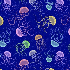 Cosmic Jellyfishes on Blue