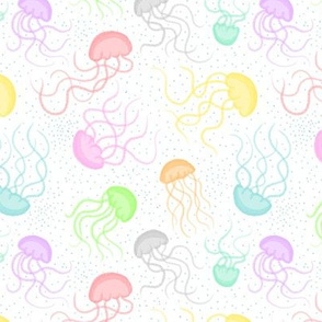 Cosmic Jellyfishes on White