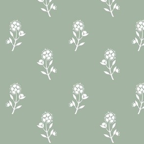 Regency Meadow Floral, Sage // standard