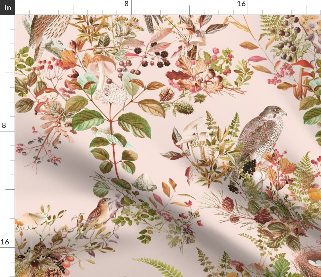 Birds in Woods v2 XL PALE PEACHY