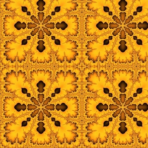 fractal kaleidoscope in gold