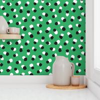 Abstract spots and dots abstract animal print trend St Patrick's Day design black and white irish green