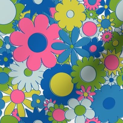 Funky Daisy Floral in Neon