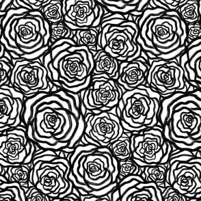Black and White Rose Doodle