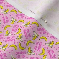 (micro scale) bananas for you - pink on pink - banana valentines - LAD19BS