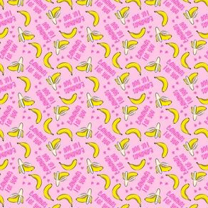 (micro scale) bananas for you - pink on pink - banana valentines - LAD19BS