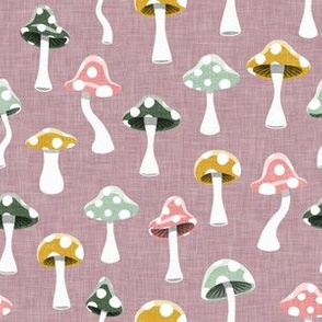 Multi colored Mushrooms - mauve - LAD19
