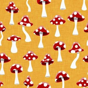 Red and White Mushrooms - yellow - LAD19