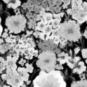 Black and White Painterly Floral