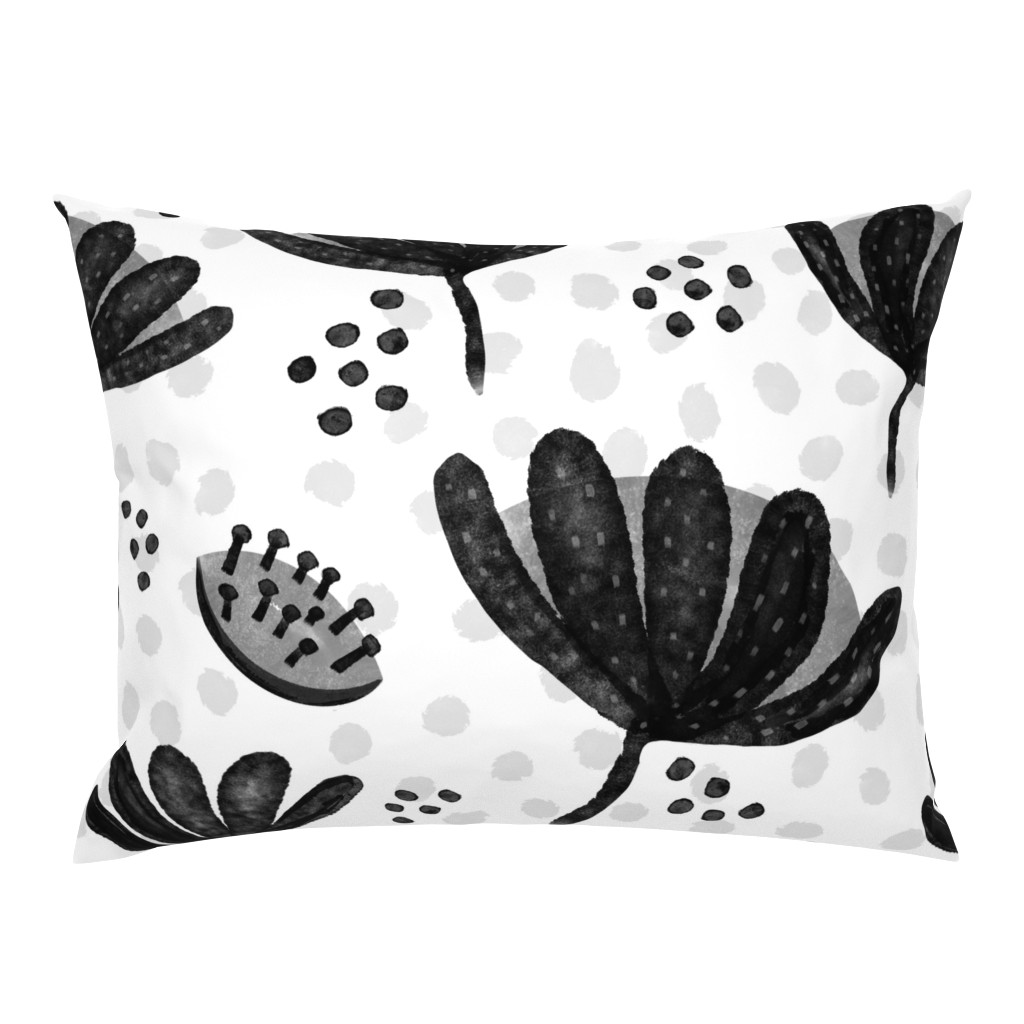 Abstract Waratah Black and White