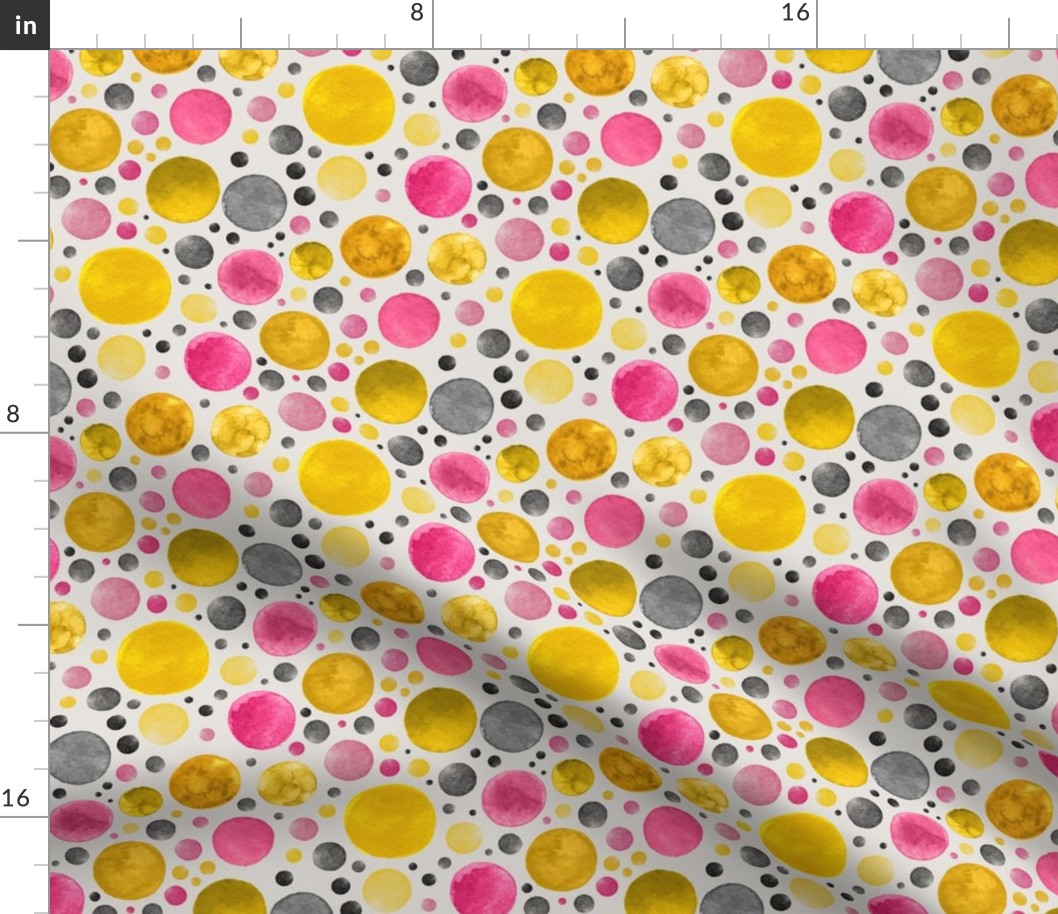 Gold and Pink Painted Dots