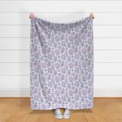 Delicate garden snow berries and poppy seeds classic autumn winter classic blue pink