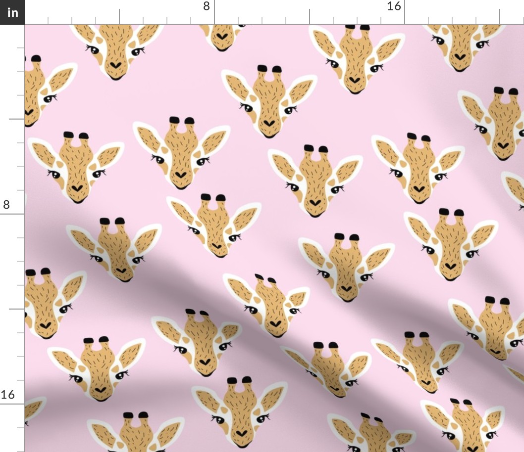 Little baby giraffe african safari animals minimal baby animal portraits pink yellow girls