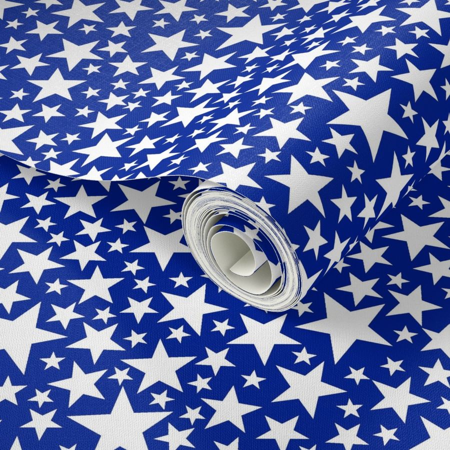 Star Shower (White on Royal Blue)