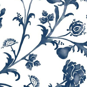 French Blue & White Floral 