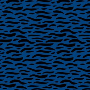 Minimal animal print zebra inspired waves texture ink design trend classic blue