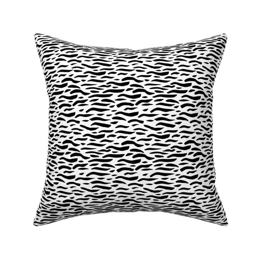 Minimal animal print zebra inspired waves texture ink design trend monochrome black and white