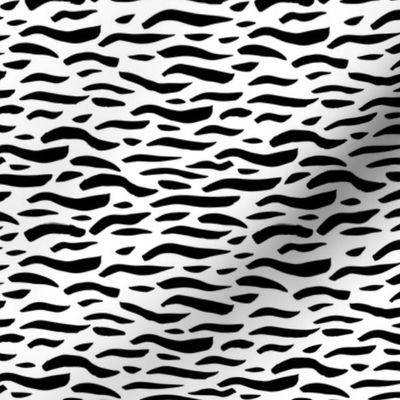 Minimal animal print zebra inspired waves texture ink design trend monochrome black and white