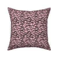 Minimal animal print zebra inspired waves texture ink design trend pink black