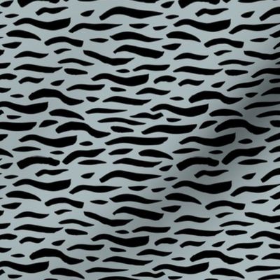 Minimal animal print zebra inspired waves texture ink design trend cool blue