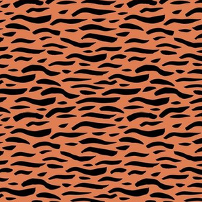 Minimal animal print zebra inspired waves texture ink design trend rust copper brown