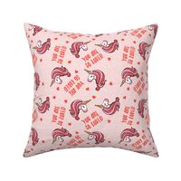 You are so loved - Valentines Day Unicorns - hearts and stars - pink - LAD19