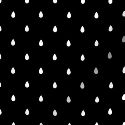 Little raindrops - white on black