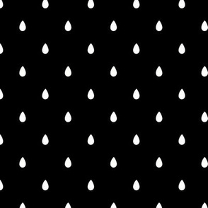 Little raindrops - white on black