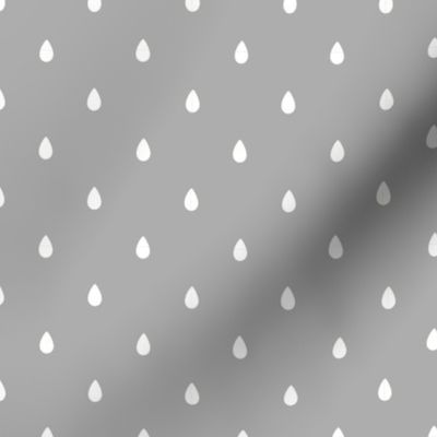 Little Raindrops - white on grey