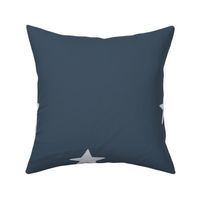 XL Scandi Stars - dark denim blue and white - jumbo size - wallpaper - nursery - kids room
