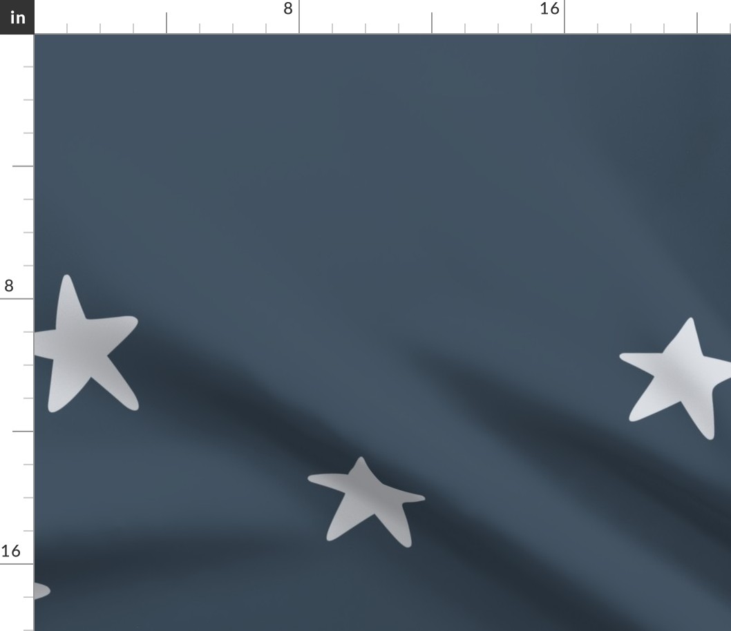 XL Scandi Stars - dark denim blue and white - jumbo size - wallpaper - nursery - kids room